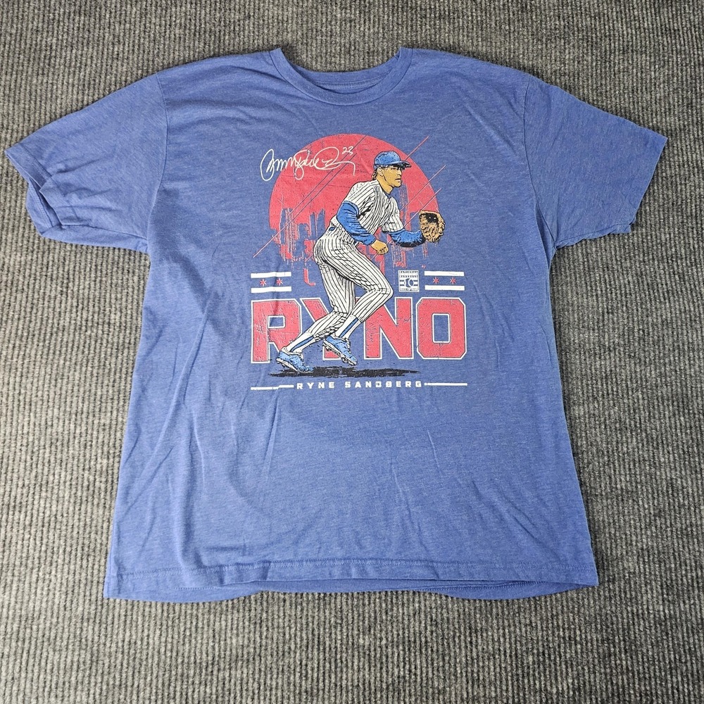 Chicago Cubs Shirt Mens‎ 2XL Blue MLB Baseball Ryne Sandberg Ryno 500 LEVEL